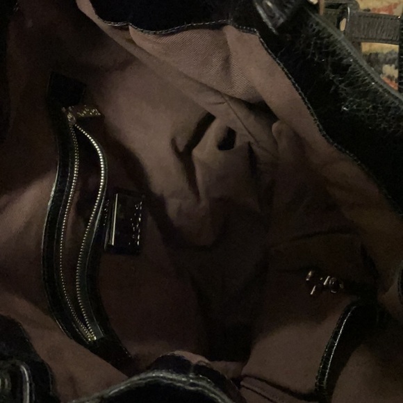 Kooba Glossy Black Tote with Silver Accents - Picture 7 of 8